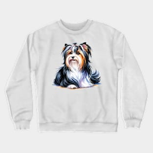 Biewer Terrier Watercolor - Beautiful Dog Crewneck Sweatshirt